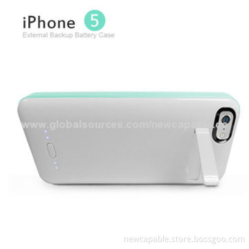 External Backup Battery Cases for iPhone 5/5S/5C, 2,200mAh Capacity with Various Colors Available